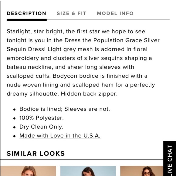 ‘Grace’ Dress in Silver & Tan by Dress the Population - Picture 6 of 15